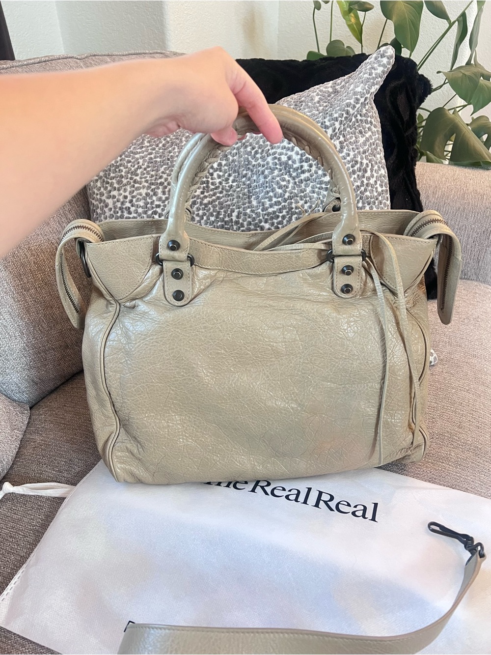Balenciaga Vintage Le City Velo Beige Latte Leather Satchel Shoulder Bag - Picture 2 of 12